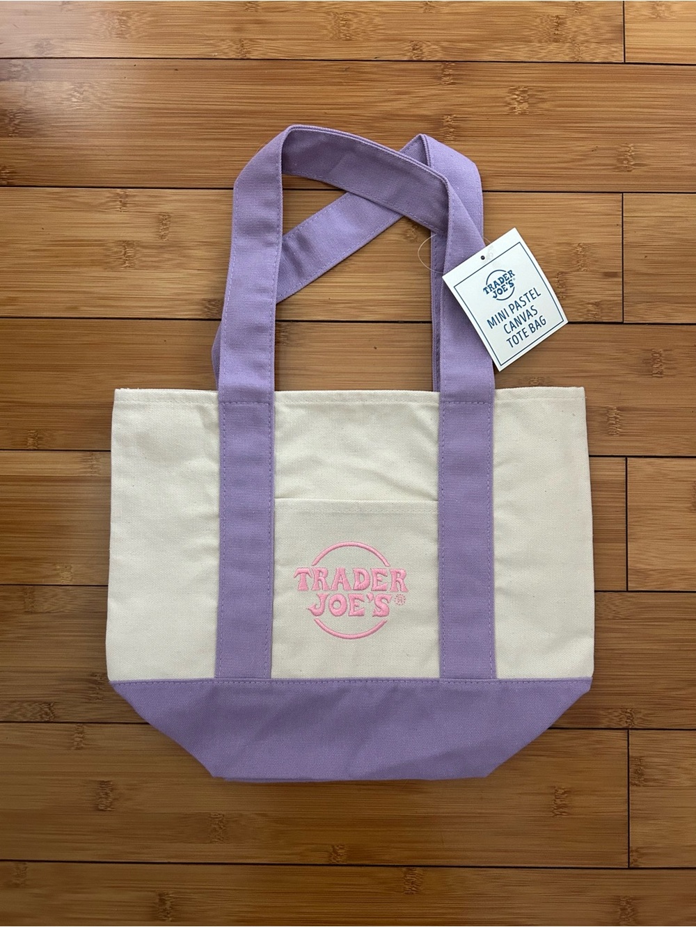 Trader Joe’s Lavender and Cream Mini Canvas Tote Bag